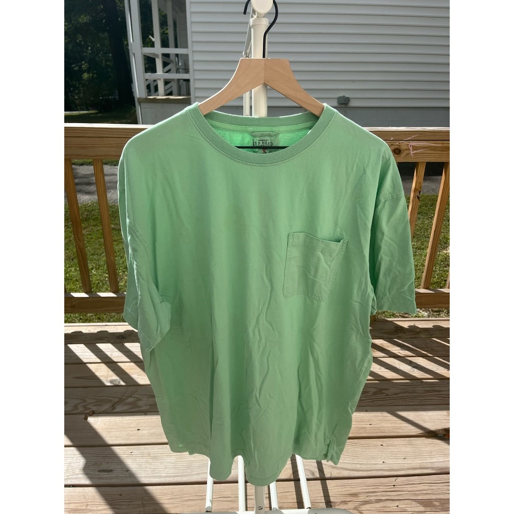 Red Head Brand Co Mens Mint Green Short Sleeve Pocket T-Shirt Crew Neck Large